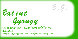 balint gyongy business card